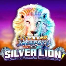Jackpots logo of Stellar Jackpots with Silver Lion from Lightning Box Game at Scooore Casino
